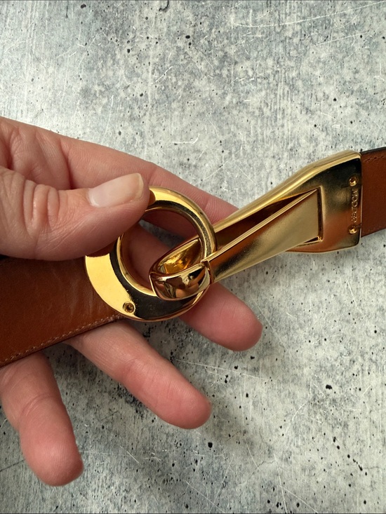 St. John Leather Horse-Bit Vintage Belt